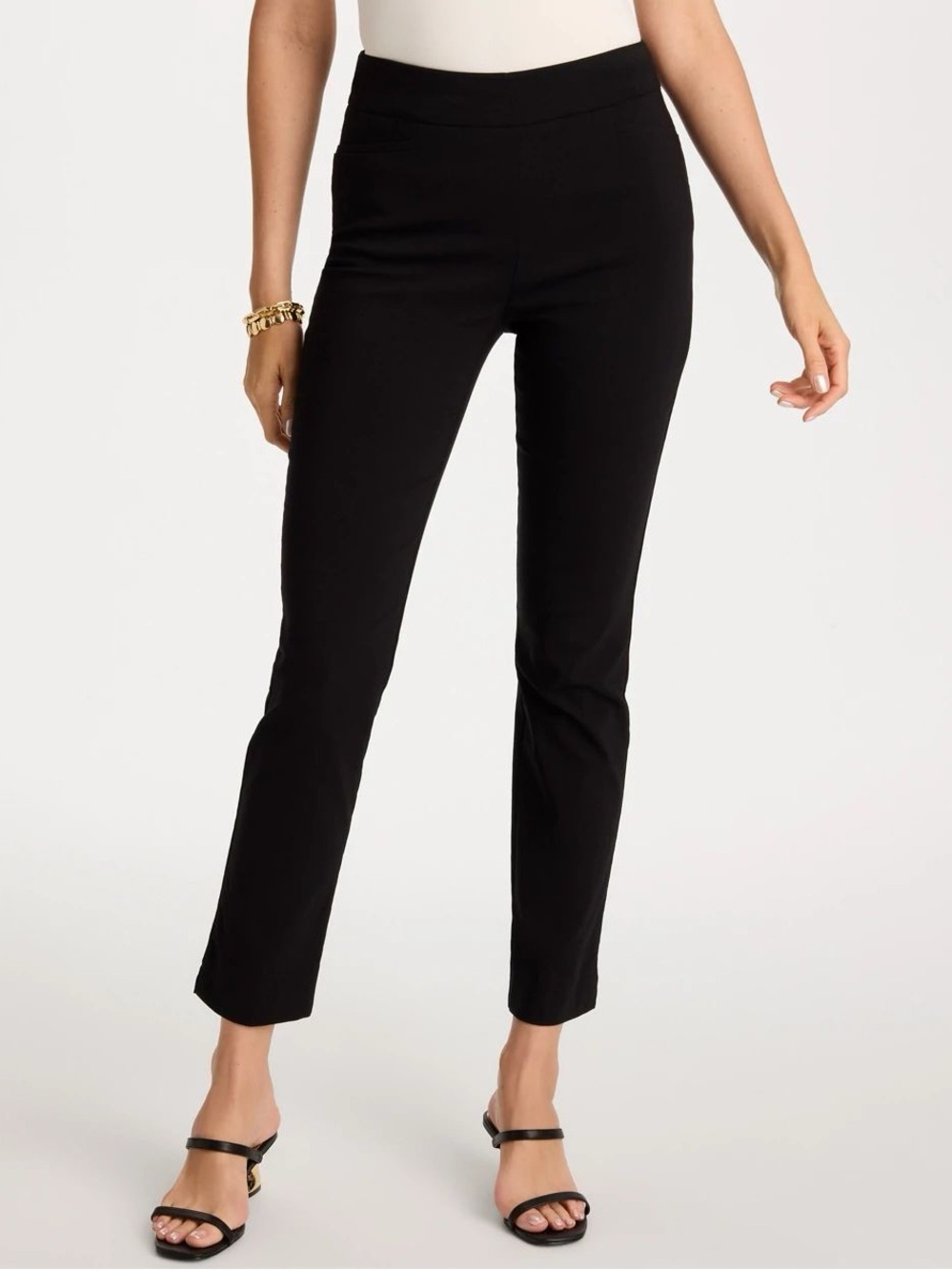 Chico’s Black Pull-On Slim Ankle Pants Size 3P, 14P, XLP